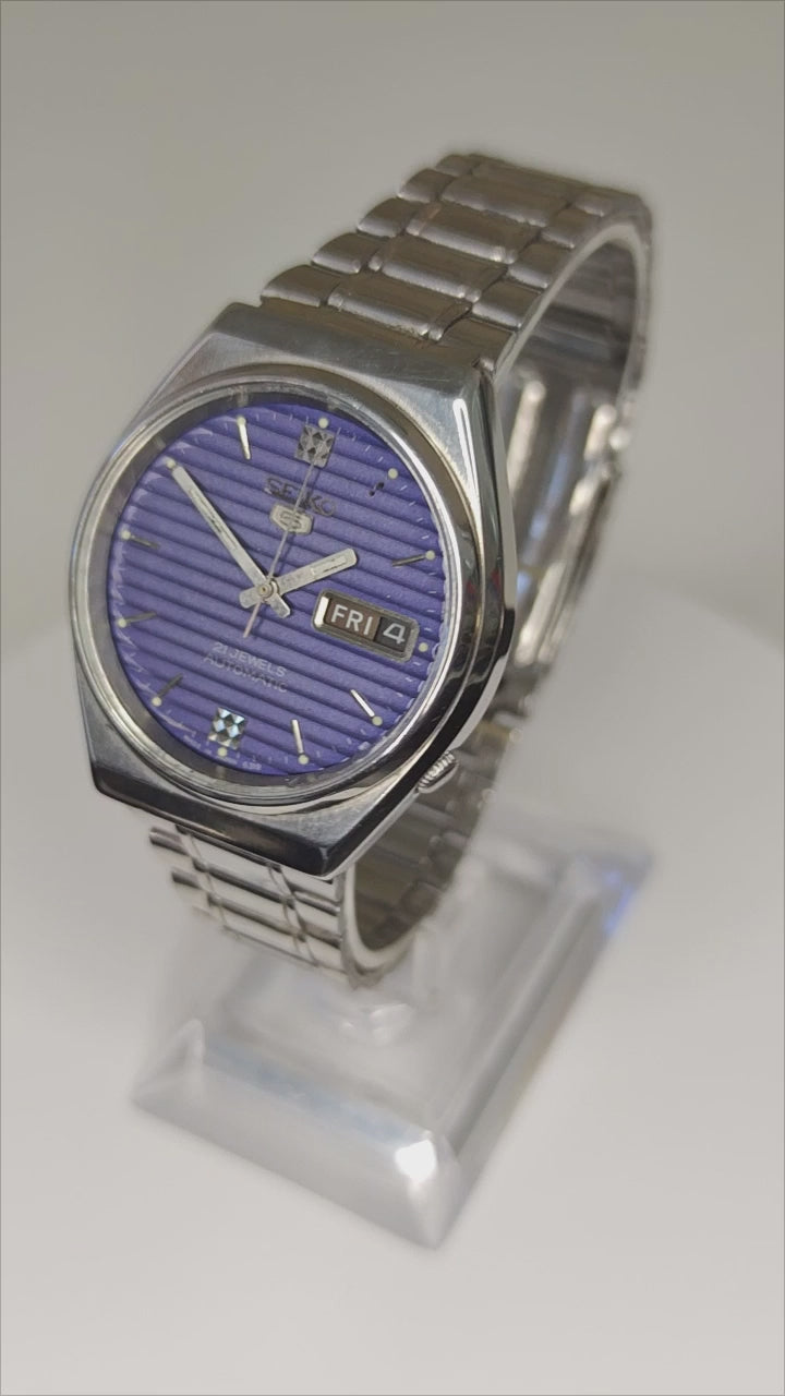 Seiko 5 Vintage Automatico - Calibro 6309-8239 - Quadrante Blu Texture Rayé